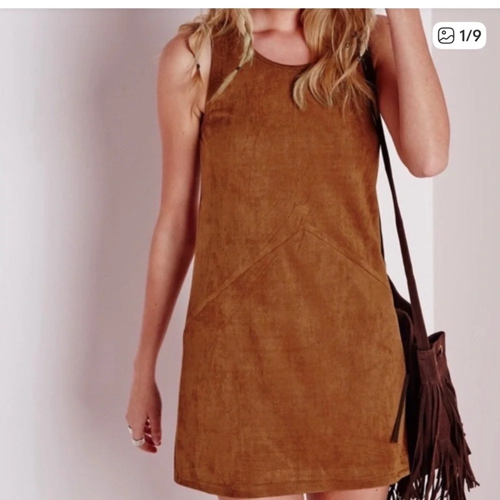 Chloe K Brown Sleeveless Mini Dress